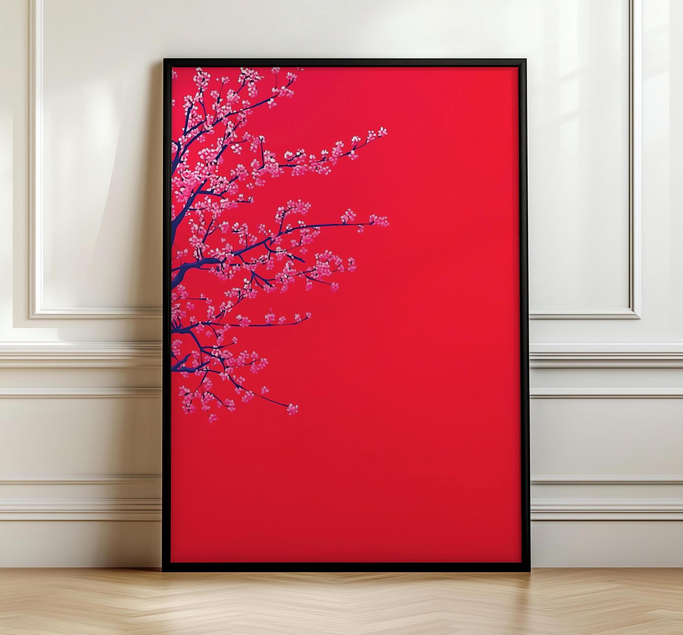 Traditional Chinese Inspired Wall Art Featuring a Blooming Plum
