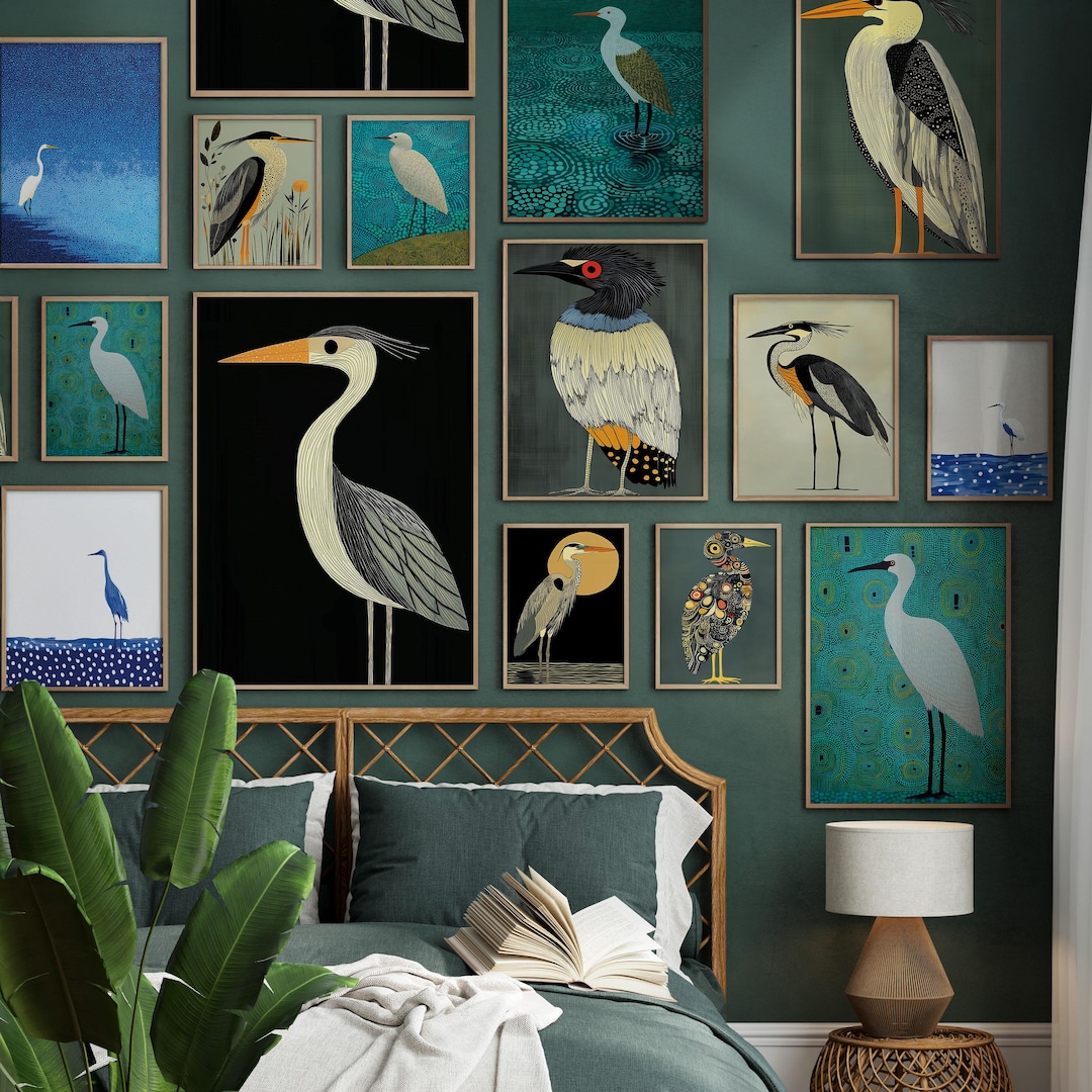Set Di 6 Poster Con Gufi Su Tela, Stampe Artistiche Con Uccellini Stile Vintage, Quadri Moderni 28x35,6 Cm Per Soggiorno E Camera Da Letto (senza Cornice)