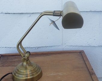 House of Troy piano lamp in antique brass, piano lamp, desk lamp, vintage desk lamp, gift for him