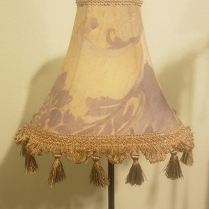Silk lined lampshades with tassel trimming, fancy lampshade, Victorian lampshade, fringed lampshade