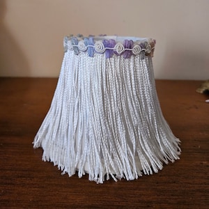 Mini clip on shade, chandelier shades, fringed mini shade, handmade shade, cute lampshade, shade for sconce, home decor