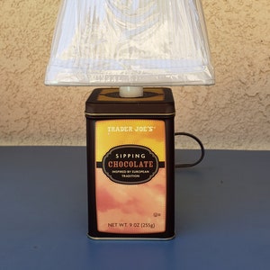 Mini tin can lamp, small lamp, tin can lamp, upcycled lamp, upcycle