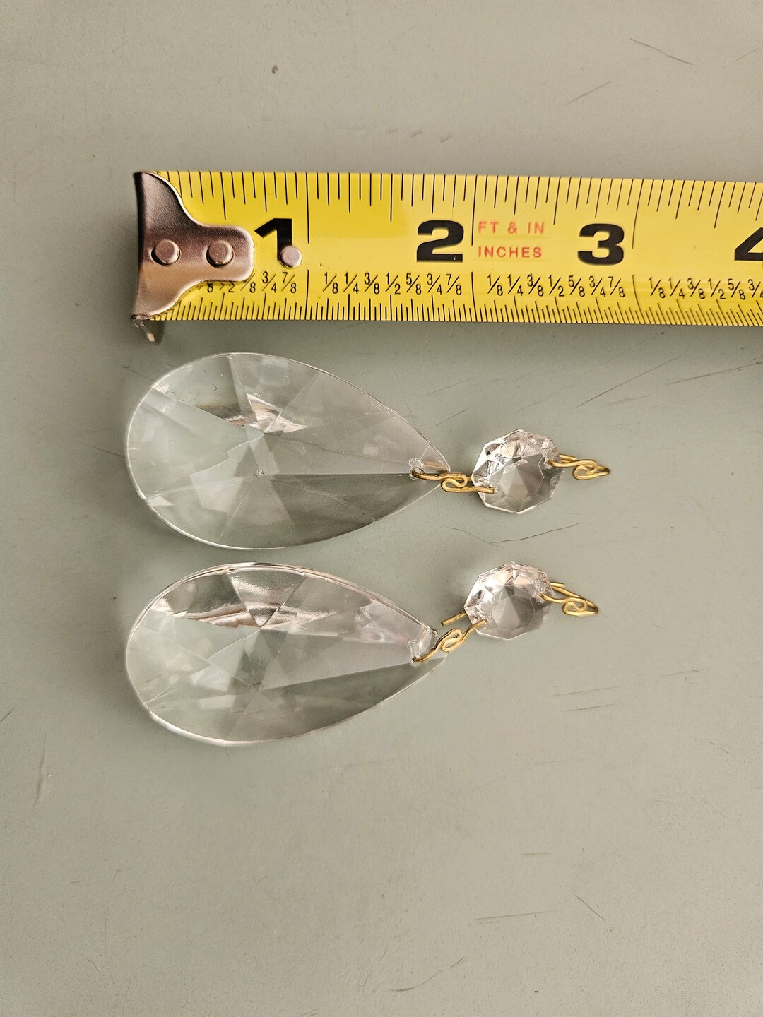 2 Crystal Prisms, Replacement Crystal Lamp Parts, Home Decor, Vintage