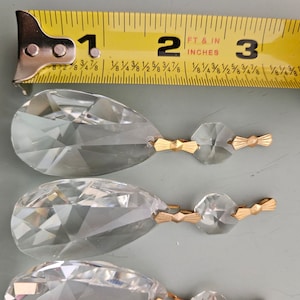 5 brilliant cut crystal prisms, crystal lamp parts, replacement crystal parts, home decor, lamp repair