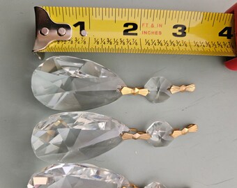 Brilliant Cut Crystal Lamp Prisms: Home Decor, Lamp Repair - Set of 5