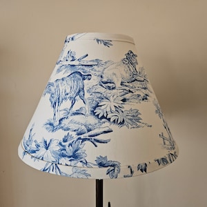 Blue toile clip on lampshade, blue and white lampshade,french country lampshade, french country decor, replacement shade,clip on shade,decor