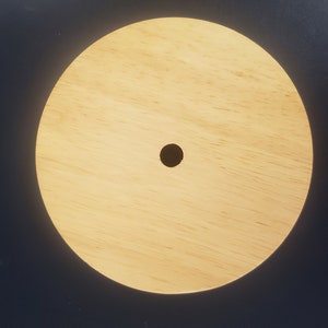 Round Wood Lamp Base: Clear Lacquer Finish, 4.75"