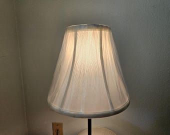 Vintage silk bell shade, small clip on GRABEL silk shade