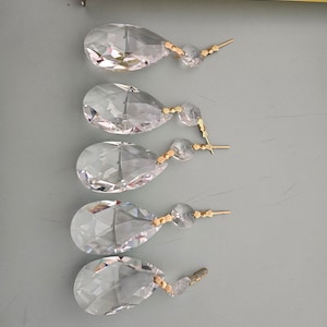 5 strass crystal teardrops,   replacement crystal lamp parts, chandelier crystal, crystal prisms, home decor, crafts