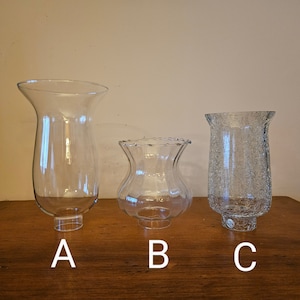 Vintage glass shades, vintage glass chimney, crackled glass, replacement glass shade, chandelier glass, vintage lamp supply, home decor