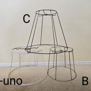 Vintage lampshade frames, vintage UNO shade frame, vintage lamp supplies, UNO lampshade, metal lampshade frame, DIY lampshades