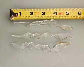 3 hand twisted glass prisms, replacement crystal lamp parts, vintage crystal, home decor