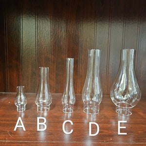 Mini chimney, vintage glass chimney, clear glass chimney, replacement glass chimney, vintage glass supply, home decor,