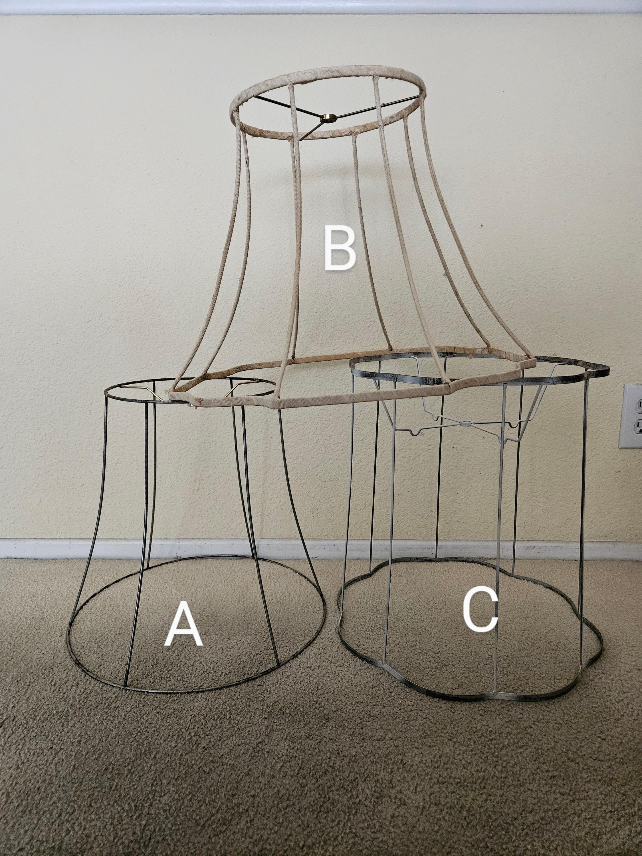 How to upcycle wire lampshade frames into plant stands
