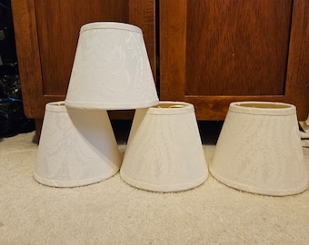 4 Vintage Brocade Clip On Lampshades - Set of 4 Mini Chandelier Shades