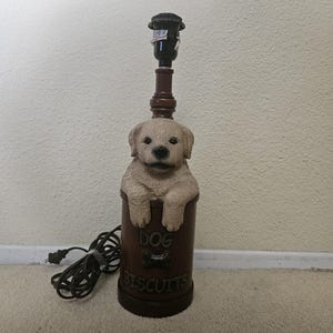 Vintage dog lamp, dog figurine lamp, character lamp, cute lamp, lamp for kids, vintage table lamps,