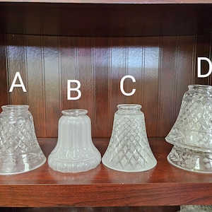 Vintage crystal replacement glass, glass for bathroom fixtures, fan glass, home decor, lamp supply, vintage lamp supply
