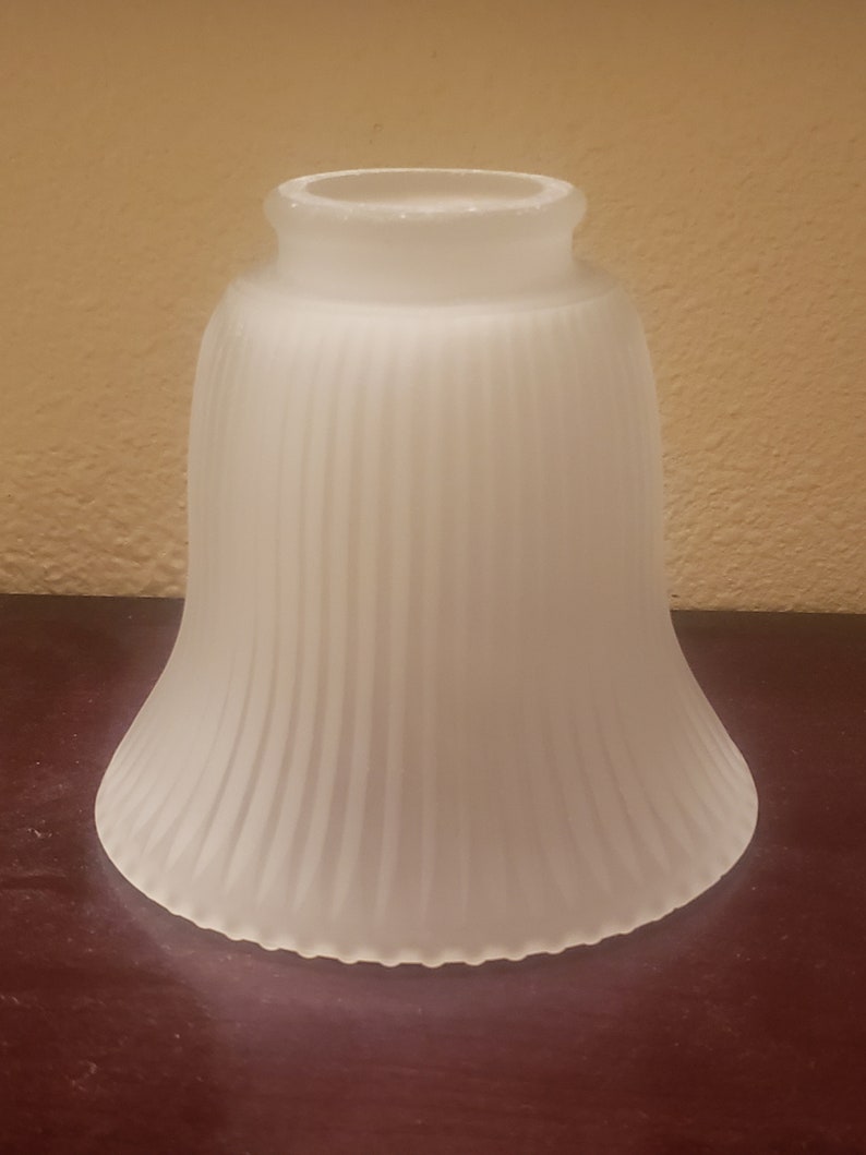 Frosted Ribbed Glass Shade for Bathroom Lights. Replacement Glass