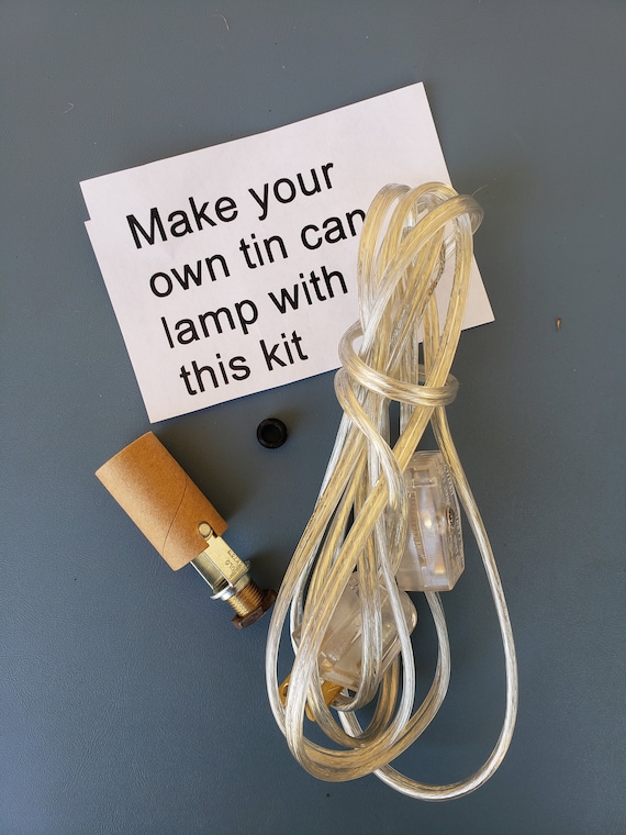 Make Your Own Tin Can Lamp Kit, Lamp Making Kit, Lamp Parts