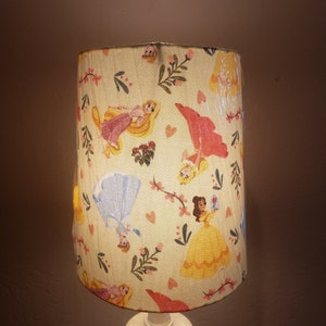 Drum shade with princess fabric, clip on lampshade, drum lampshade, custom order, girls gift, girl&#39;s room decor, princess decor