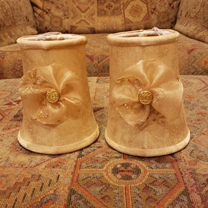 Vintage chandelier lampshades,clip on lampshades, vintage lampshade, gold lampshade, custom lampshade, chandelier lampshade,handmade shade