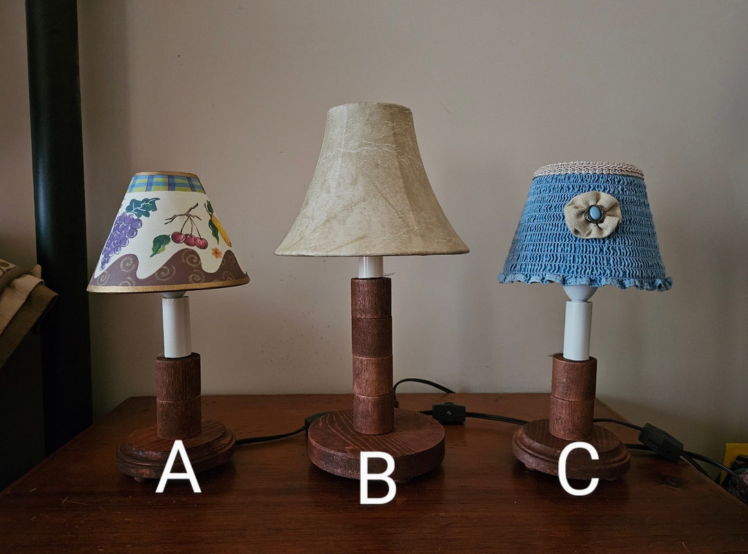 Small Wooden Lamps, Country Style Lamps, Mini Lamps, Home Decor, Kids ...