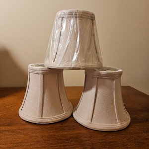 4 clip on lampshades, suede like small lampshades, chandelier lampshades, silk lined lampshades, home decor, remodeling,