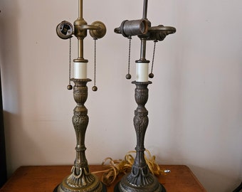 Vintage Cast Brass Candlestick Lamp, Double Socket, Home Decor