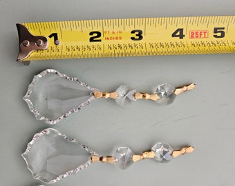 Vintage Crystal Prism Drops: Lamp Parts, Home Decor - Set of 5