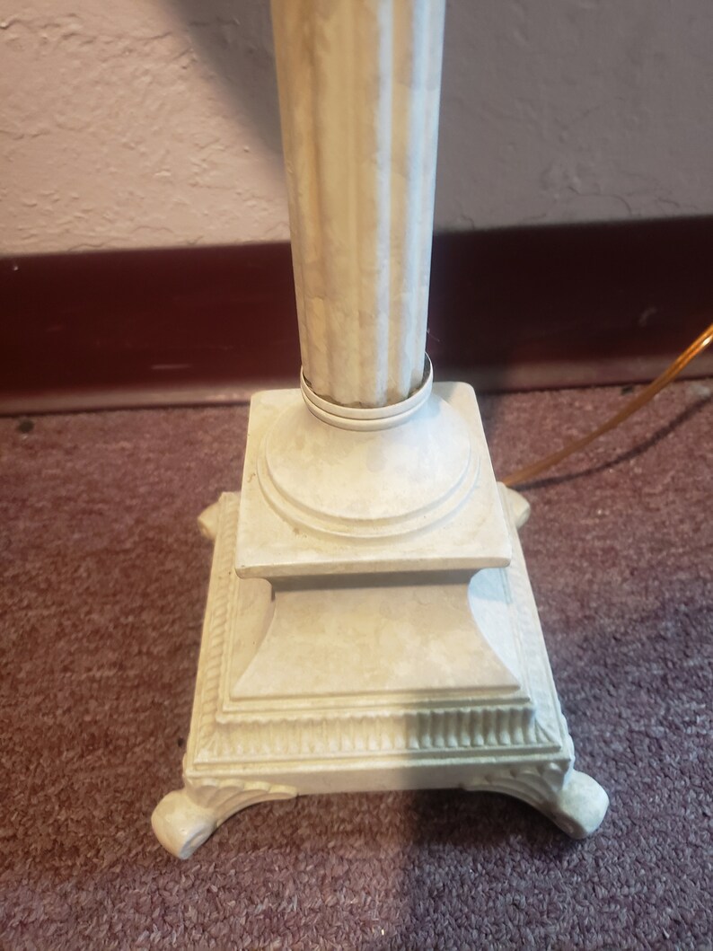 Pair of Vintage Ivory Candlestick Lamps Tall Lamps White Etsy