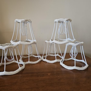 6 vintage mini lampshade frames, scalloped mini shades, home decor, DIY lampshade frames, used shade frames, DIY lampshades