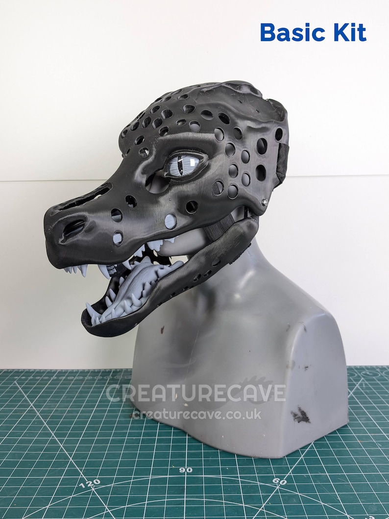 Realistic Dragon Head Mask // 3D Printed Fursuit Headbase Kit // Moving ...