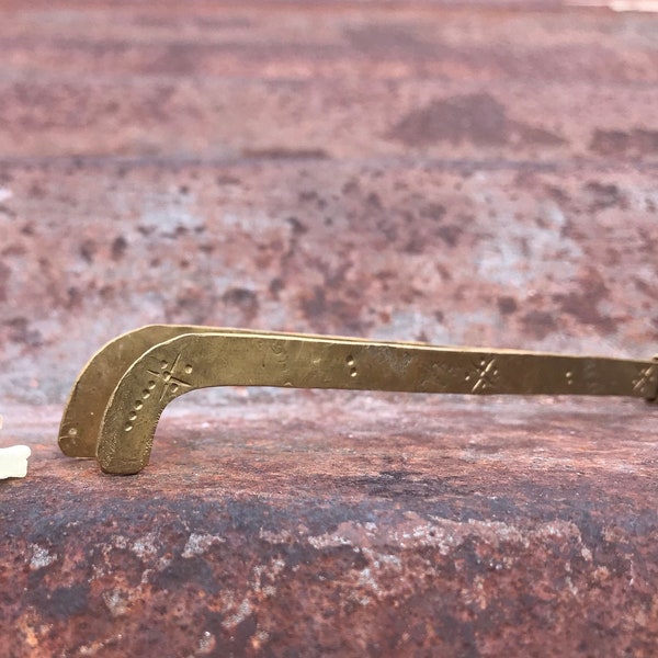 Handmade Vintage Brass Tongs: Authentic Rare Yemeni Craftsmanship