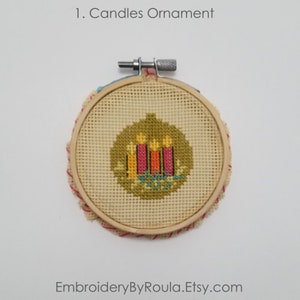 Christmas Ornaments, Cross Stitch Embroidery, Christmas Tree Ornament, Round Wooden Hoop Ornament, Handmade Ornament, Xmas Gifts, Keepsakes