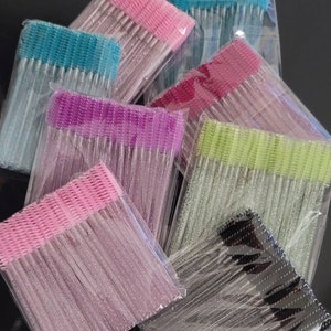 50+ Glitter Wand Eyelash brushes, Eyebrows brushes, mascara brushes, growth serum application brushes, Bundle packs available