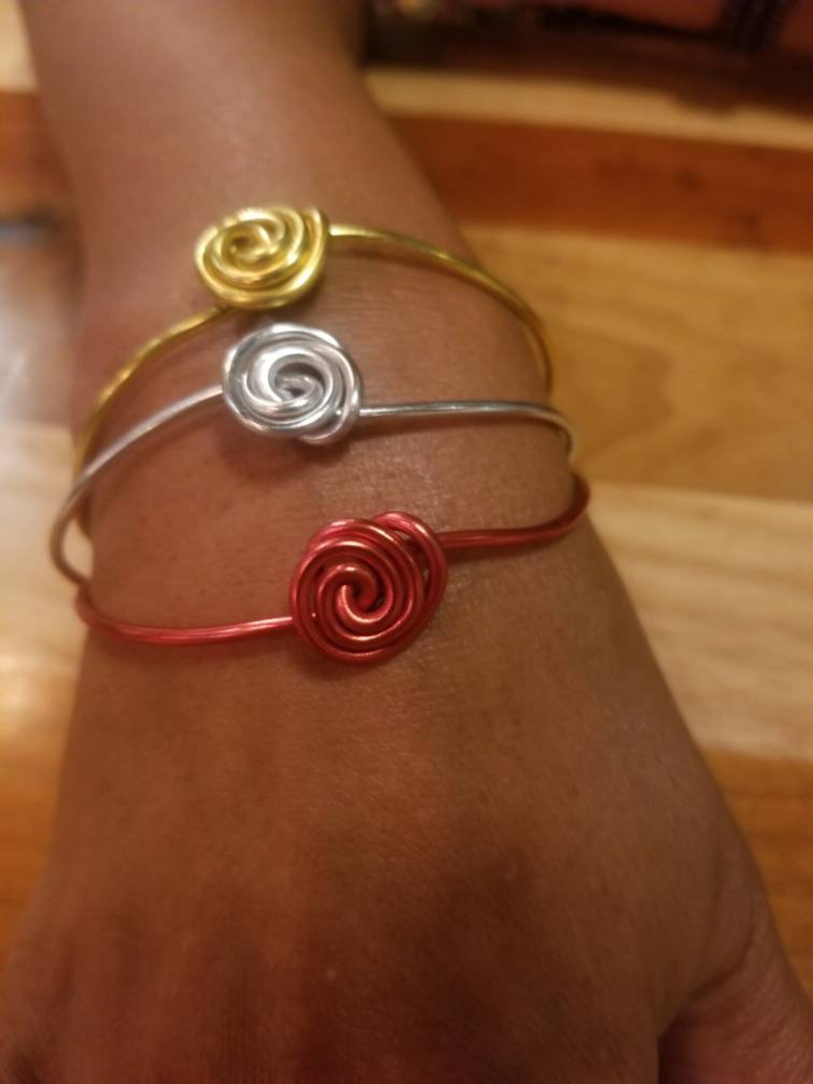 Ladies Rose Bangles Colorful Red Gold Silver. Can Be Etsy