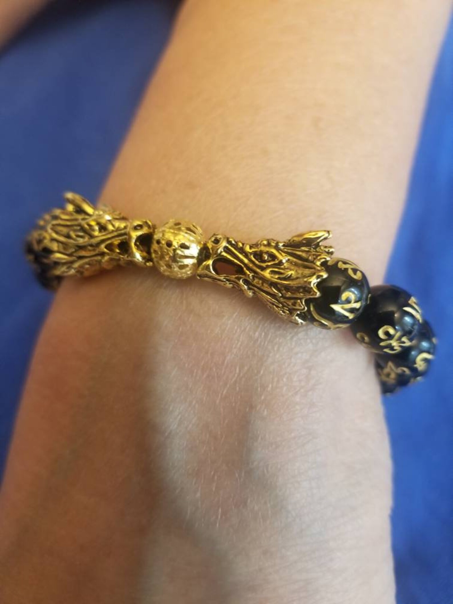 Mens or Ladies Lucky Feng Shui Bracelet With Dragon Heads. - Etsy