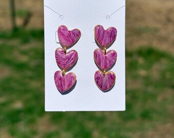 Heart dangle earrings