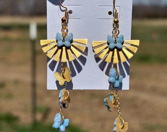 Floating butterfly earrings