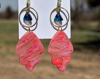 Leaf charm earrings