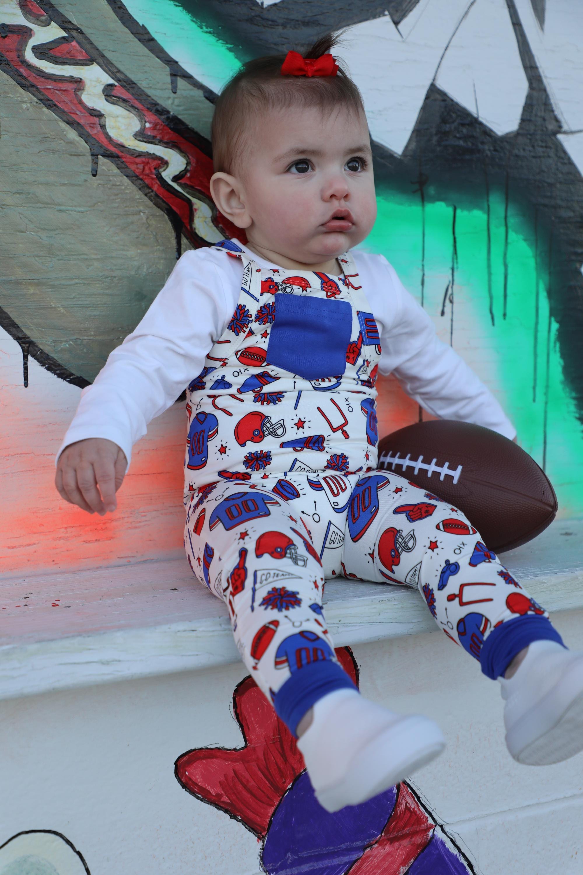Buffalo Football Baby Overalls Bamboo Kids Coveralls