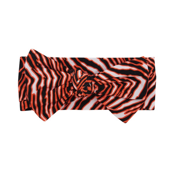 Cincinnati Bengals Baby Headband | Premium High Quality Bamboo | Zubaz Bow