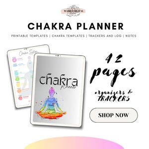 Chakra Planner & Healing Journal | 40-Page Chakra System Guide with Meditation, Crystal Grids, Affirmations  and Trackers