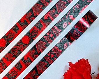 Red Foil Washi Tape - Blood Moon Nights