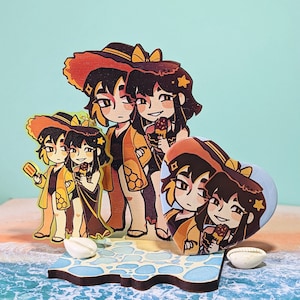 Full Collection - Honey and Chocolates (Wooden Standee, Acrylic Keychain, Heart Buttons and Holographic Sticker)