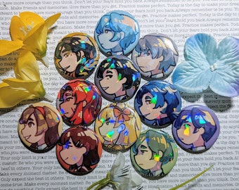 Holographic Pinback Button / Fridge Magnet Set - All Layers (Library of Ruina)