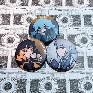 Matte Pinback Button / Fridge Magnet Set - (Not So) Tiny Atziluth (Binah, Hokma, Angela)