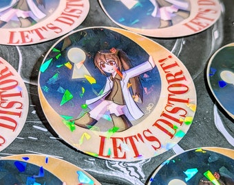 Holographic Vinyl Sticker - Let&#39;s Distort! (Lobotomy Corporation)