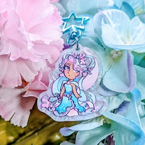 Pearlescent Acrylic Keychain - Moonlit Sea Fairy