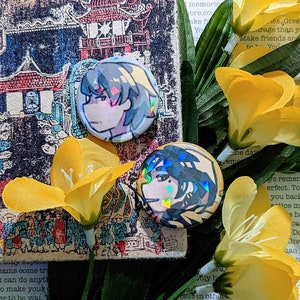 Holographic Pinback Button / Fridge Magnet Set - Atziluth Layer (Binah, Hokma)